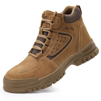 Men's Steel Toe Safety Shoes Puncture-Resistant Anti-Smash Breathable Non-Slip Comfortable Work Shoes for All Seasons