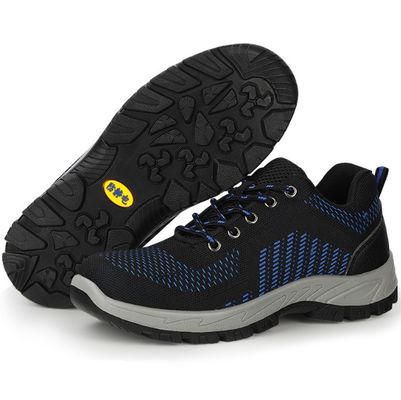 呼吸する抗静的安全作業靴 鋼製の足の爪穴耐性 フライクニット 上部着用耐性