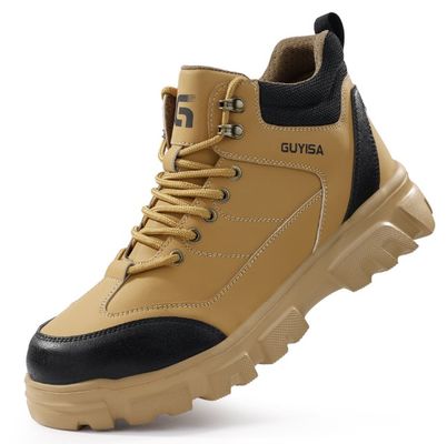 防水安全労働靴 男性用 軽量 穴を抜ける 鋼製の足の爪 呼吸する 壊れ防止 産業用靴 夏の建築用