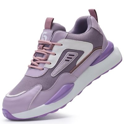 女性の安全 労働靴 呼吸可能な鋼製の足の爪 破損防止 穿孔耐性 軽量 快適 夏季 国境を越えた労働靴